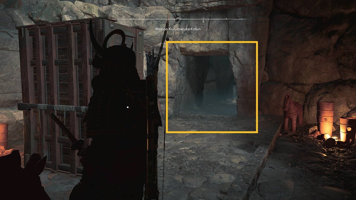 Assassin's Creed Shadows Makino Kurumazuka Kofun: Yasuke inside a Kofun.