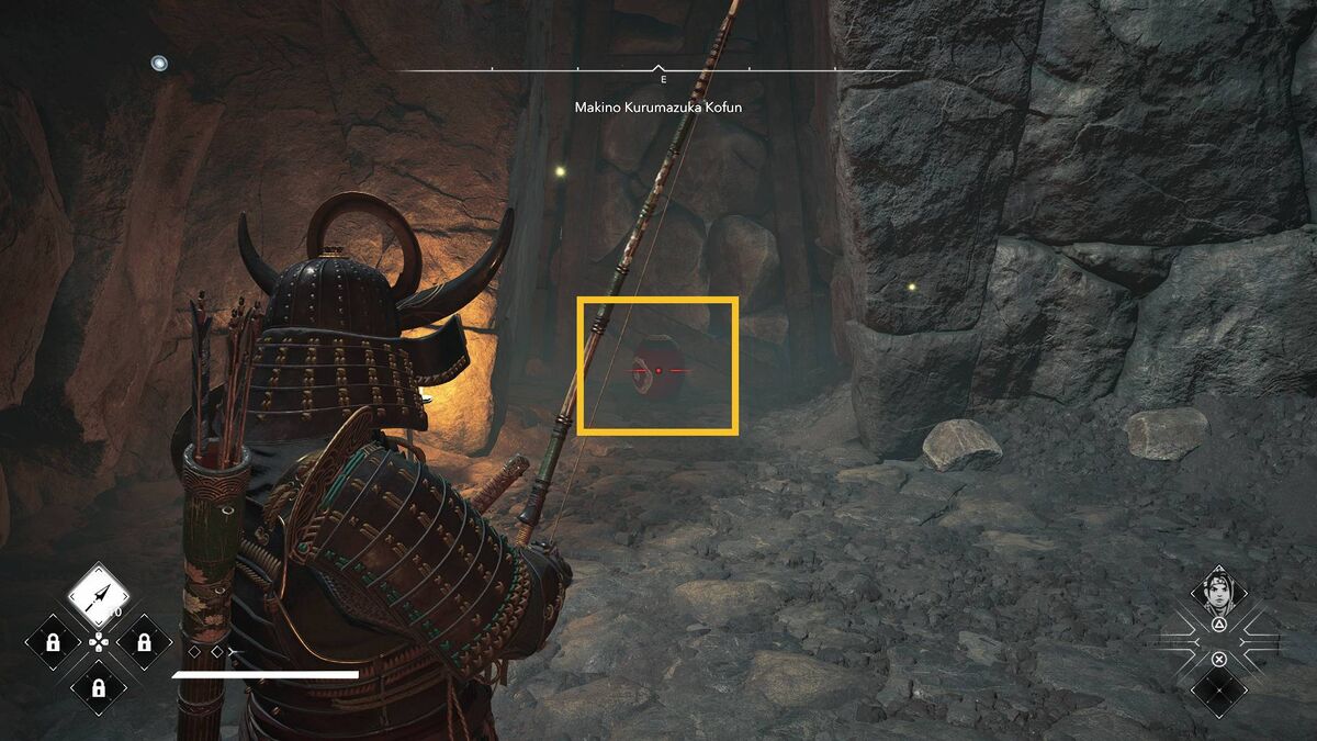Assassin's Creed Shadows Makino Kurumazuka Kofun: Yasuke inside a Kofun.
