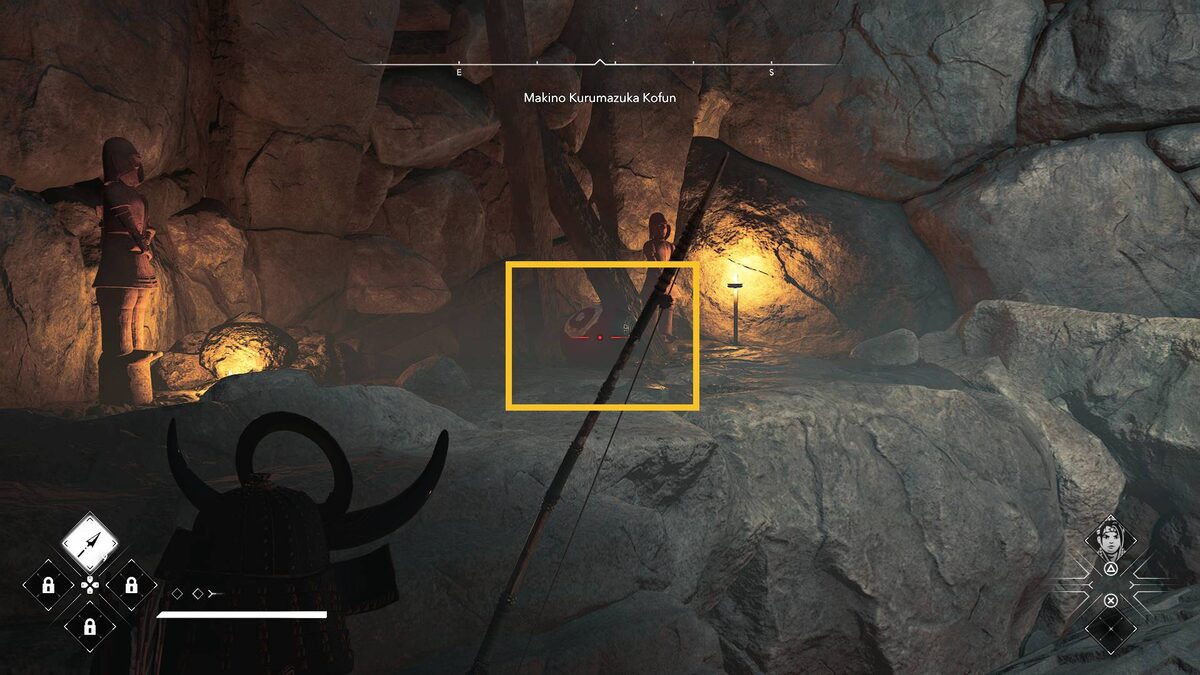 Assassin's Creed Shadows Makino Kurumazuka Kofun: Yasuke inside a Kofun.