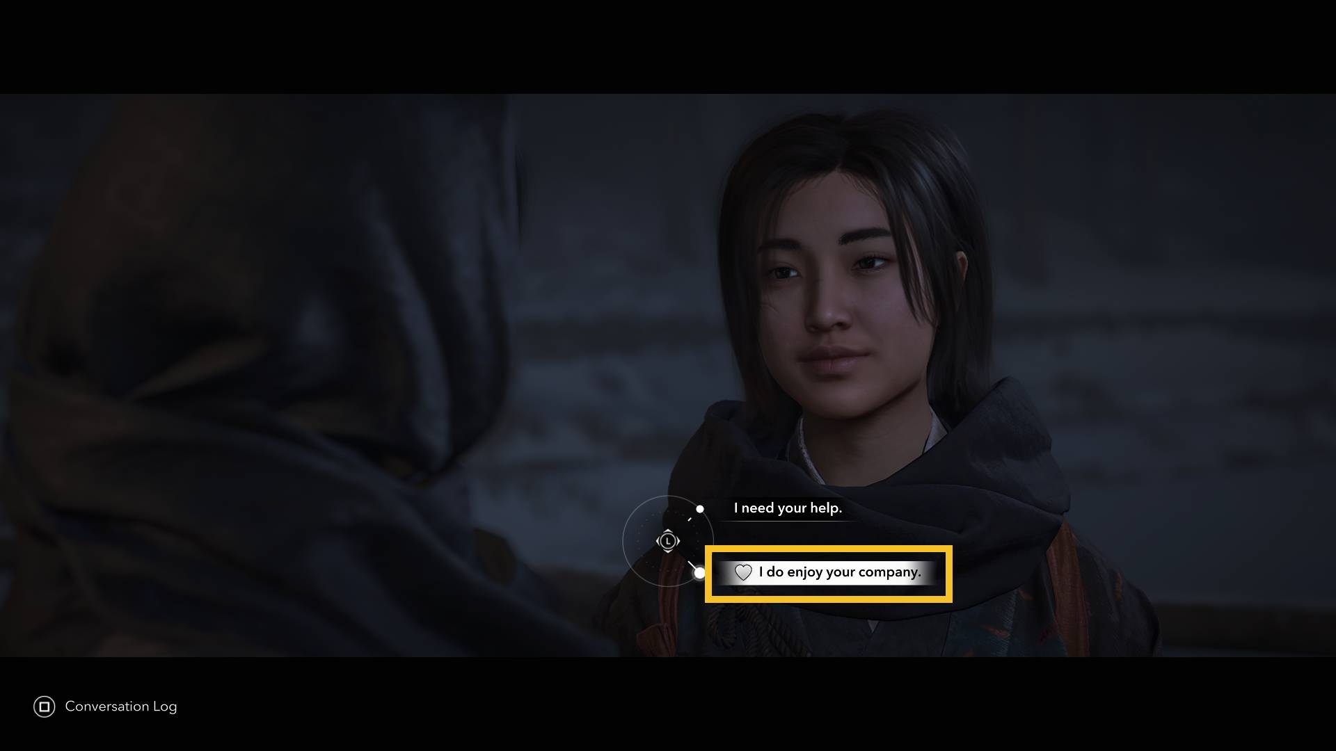 Assassin's Creed Shadows romance options: Katsuhime dialogue options.