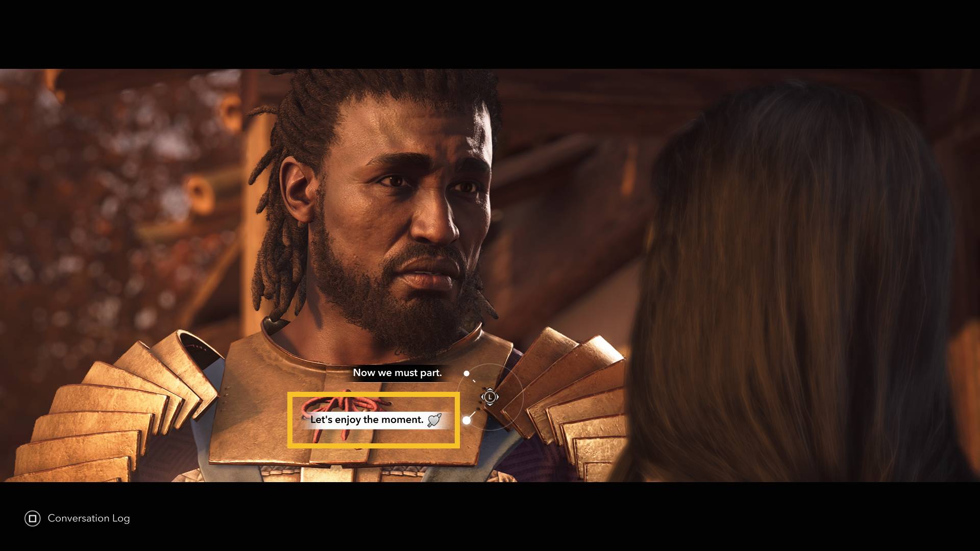 Assassin's Creed Shadows romance options: Lady Oichi dialogue options.