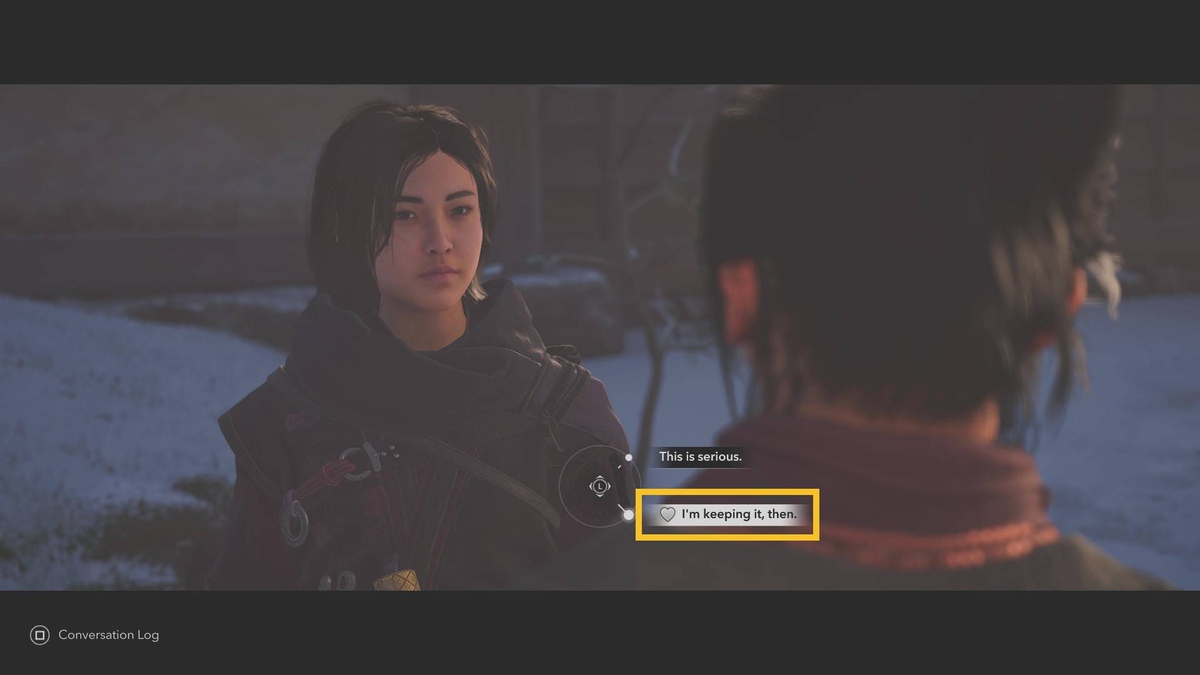 Assassin's Creed Shadows romance options: Gennojo romance dialogue options.