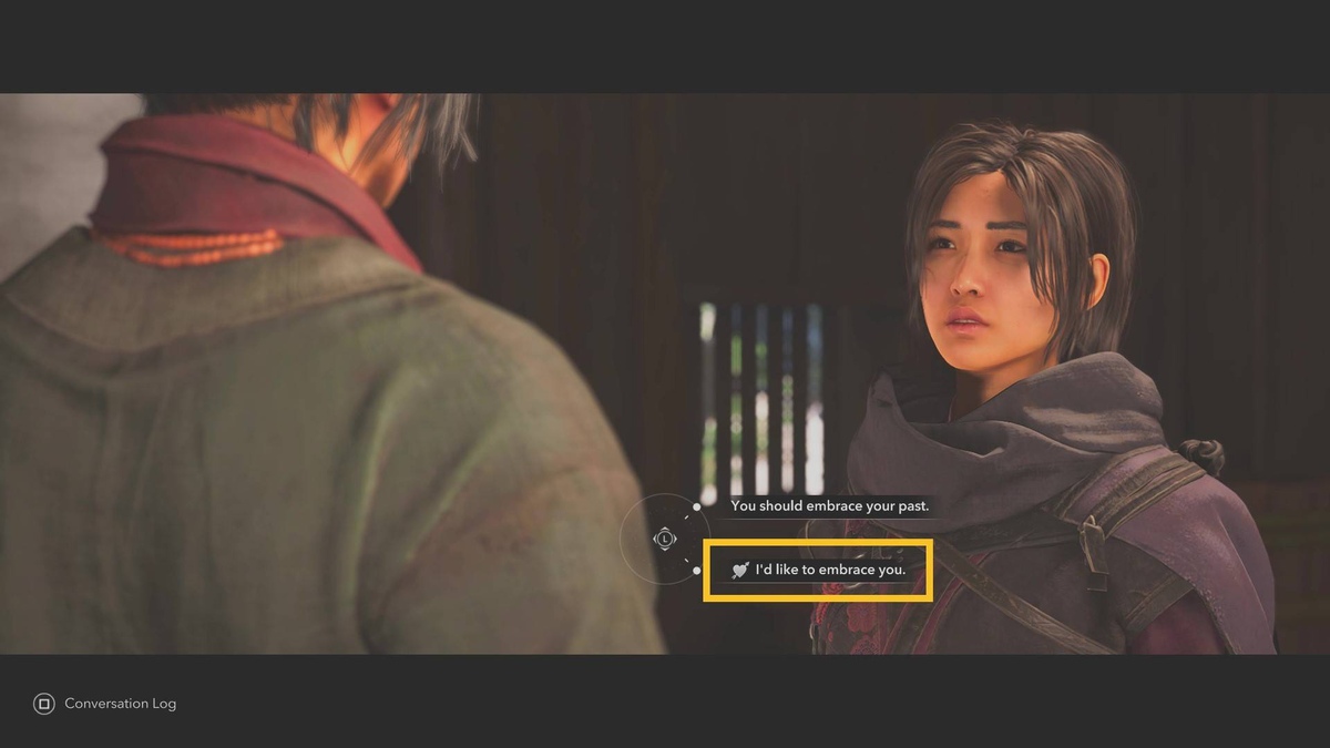 Assassin's Creed Shadows romance options: Gennojo romance dialogue options.