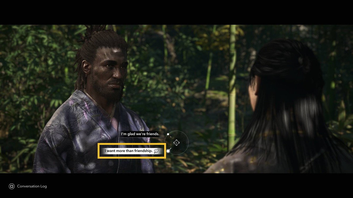 Assassin's Creed Shadows romance options Ibuki: Ibuki dialogue options.