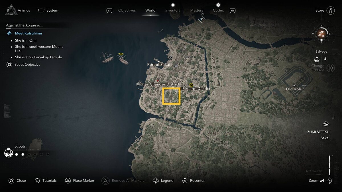 Assassin's Creed Shadows talk to Imai Sokyu: Imai Sokyu location on the map.