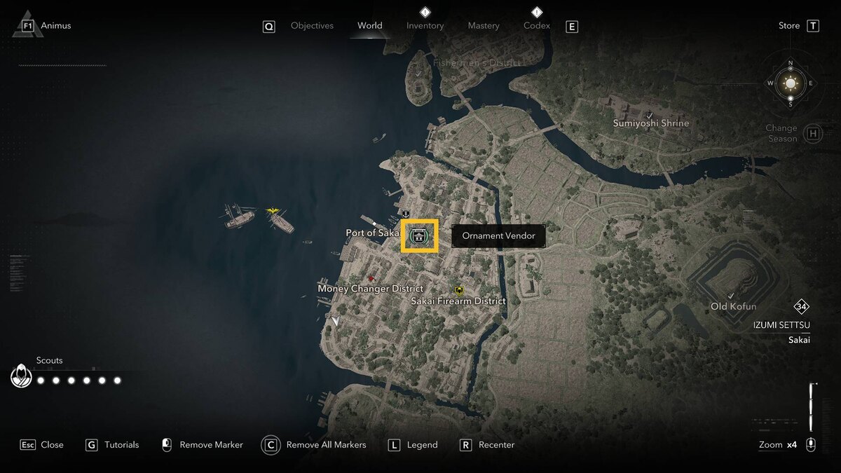 Assassin's Creed Shadows Tea Bowl for Rikyu: map.