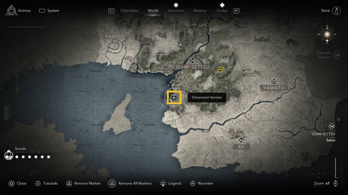 Assassin's Creed Shadows Tea Bowl for Rikyu: map.
