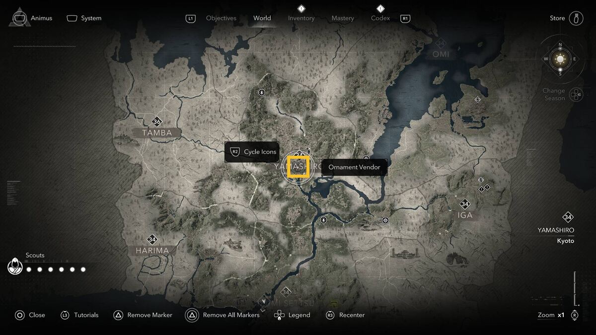 Assassin's Creed Shadows Tea Bowl for Rikyu: map.