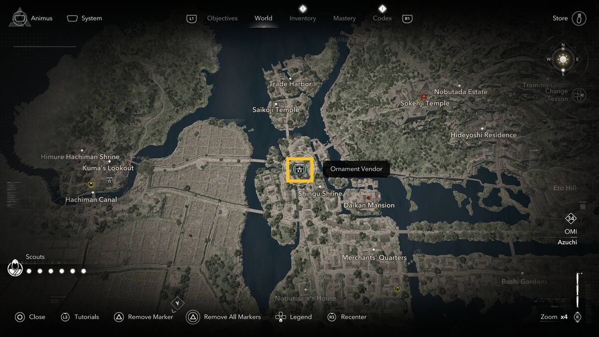 Assassin's Creed Shadows Tea Bowl for Rikyu: map.