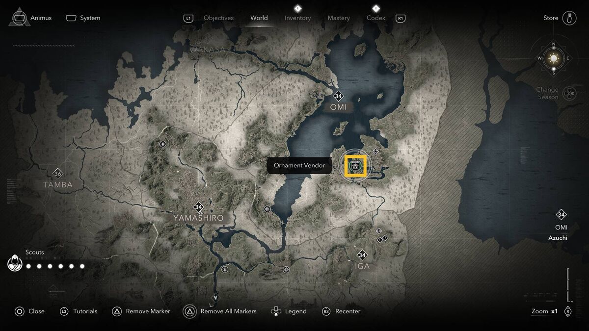 Assassin's Creed Shadows Tea Bowl for Rikyu: map.