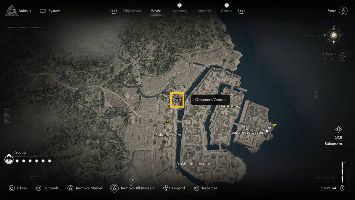 Assassin's Creed Shadows Tea Bowl for Rikyu: map.