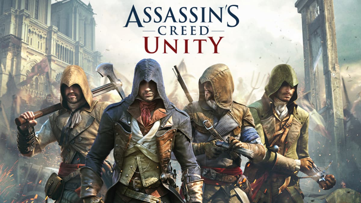 The cover image for the Assassin's Creed Unity game.