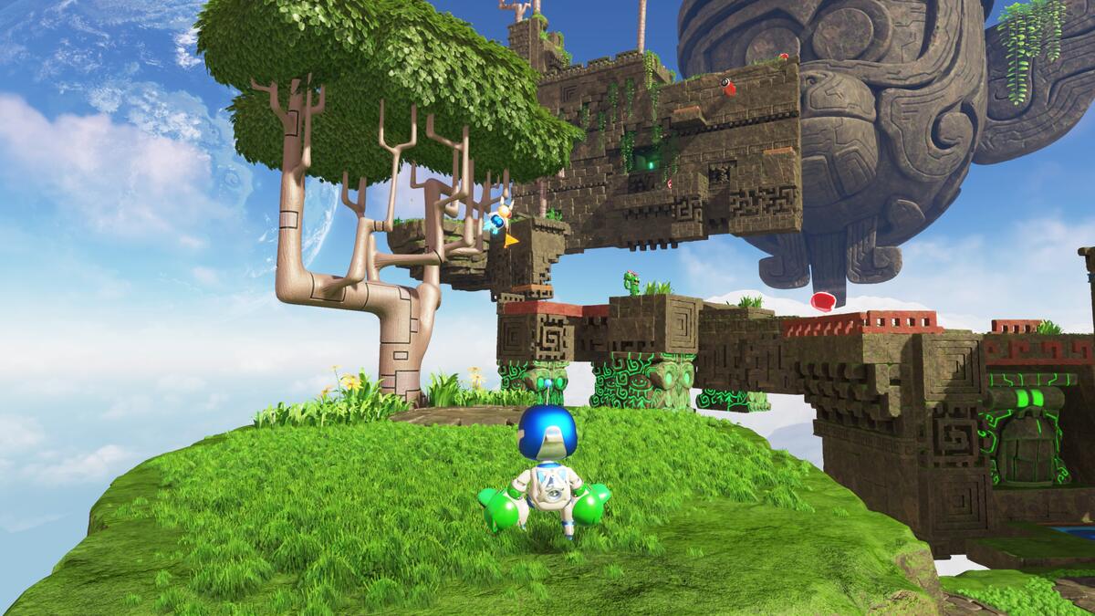 Astro Bot review: Astro exploring the Az-Tech Trail.