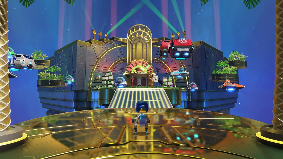 Astro Bot review: Astro exploring the Slo-Mo Casino.