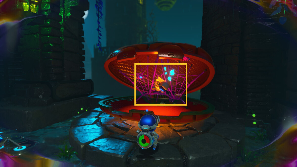 Astro Bot Spooky Time: Astro exploring the Spooky Time level.