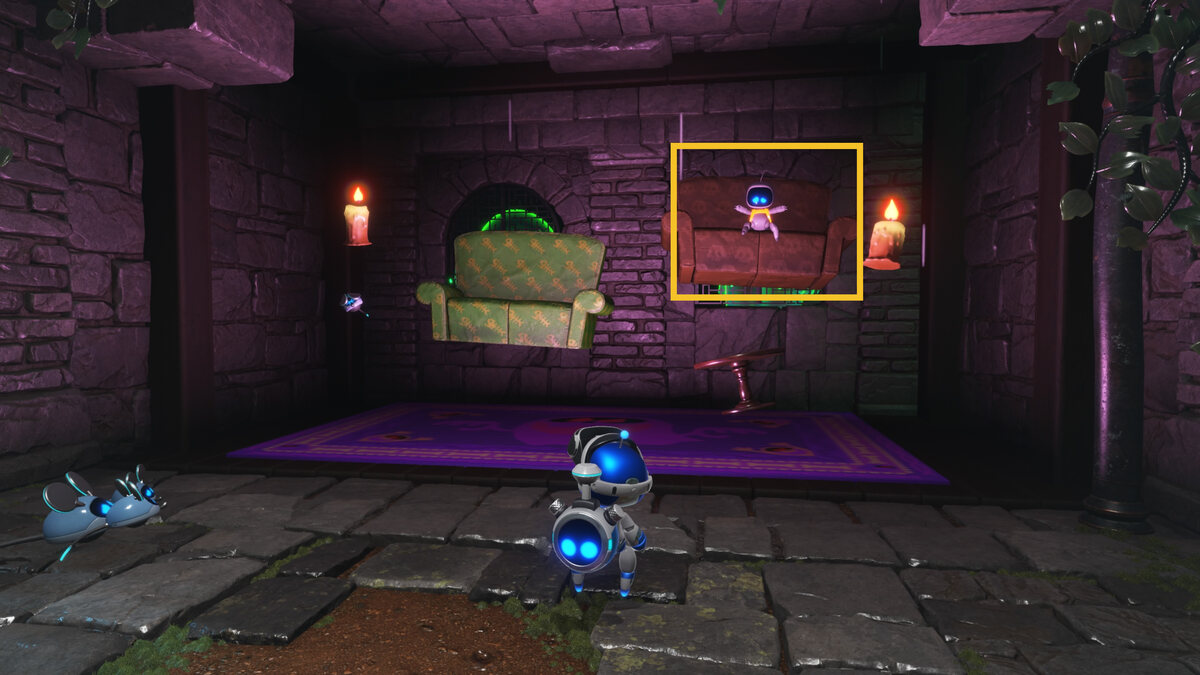 Astro Bot Spooky Time: Astro exploring the Spooky Time level.