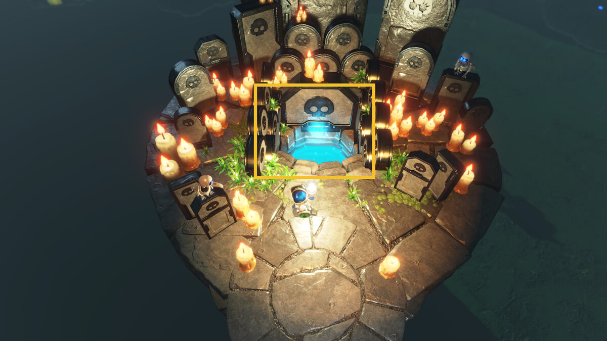 Astro Bot Spooky Time: Astro exploring the Spooky Time level.