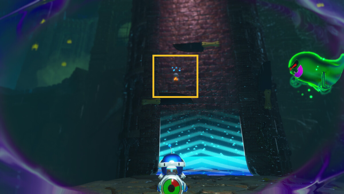 Astro Bot Spooky Time: Astro exploring the Spooky Time level.