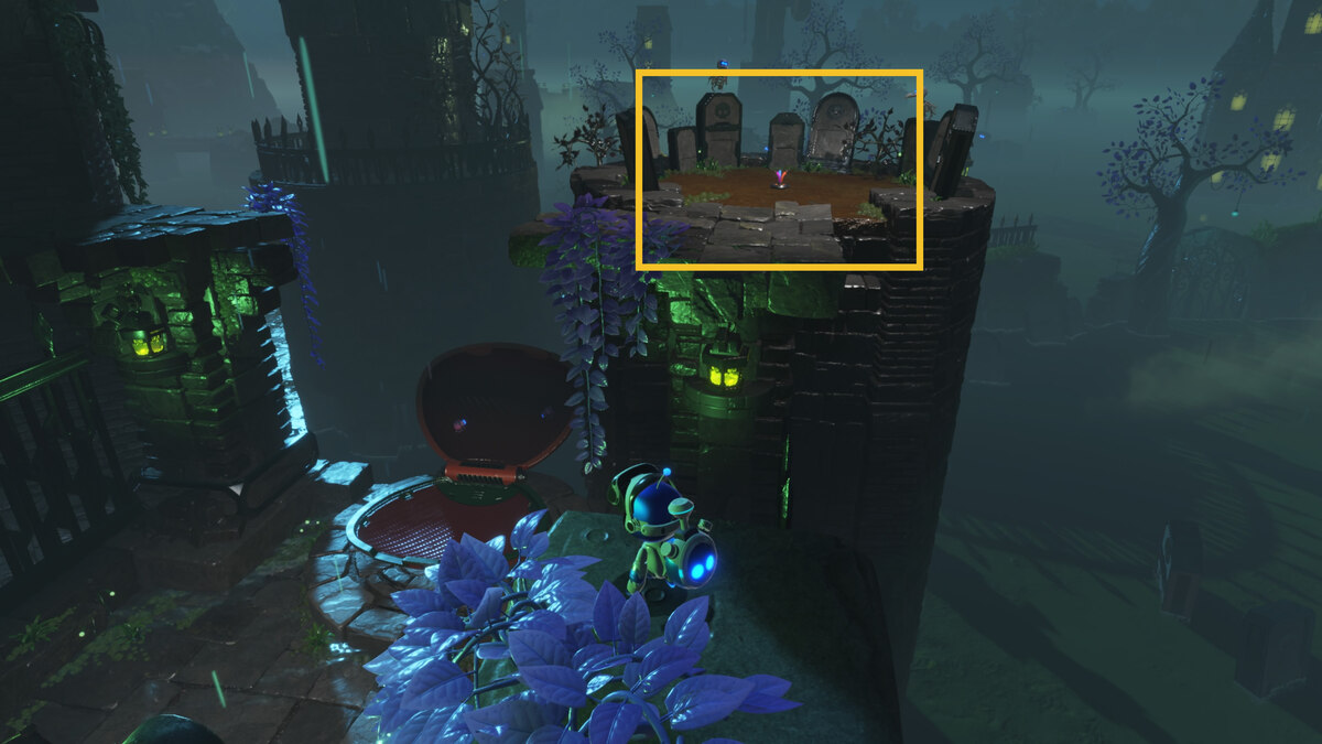 Astro Bot Spooky Time: Astro exploring the Spooky Time level.