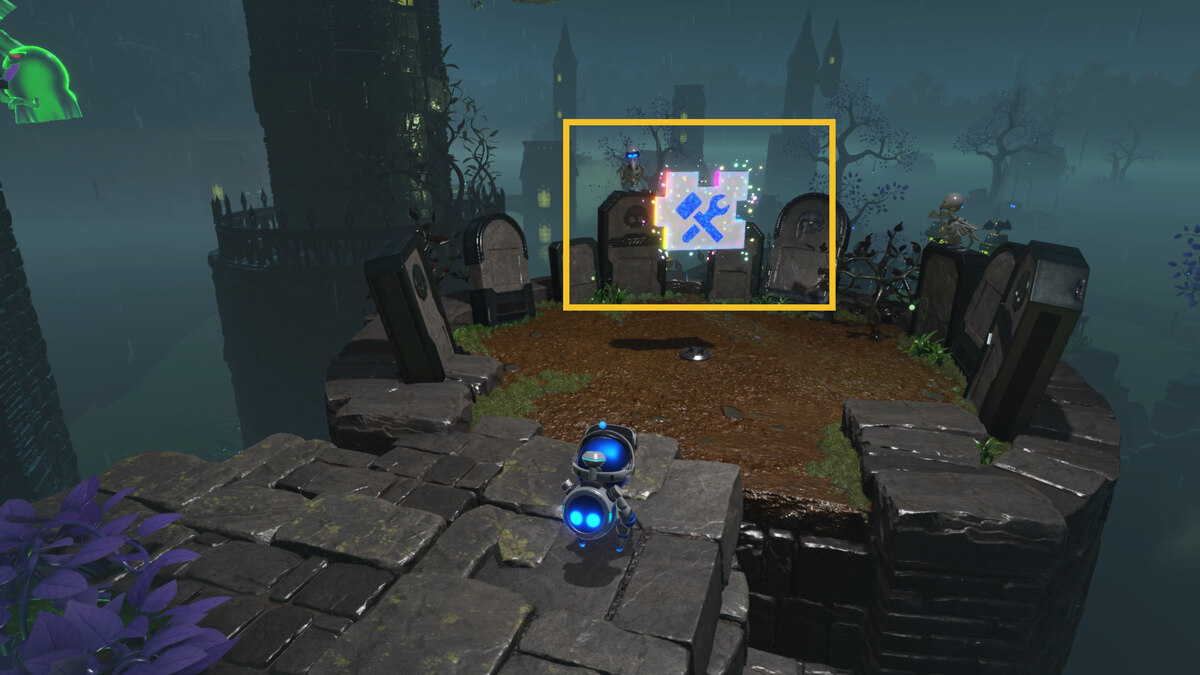Astro Bot Spooky Time: Astro exploring the Spooky Time level.