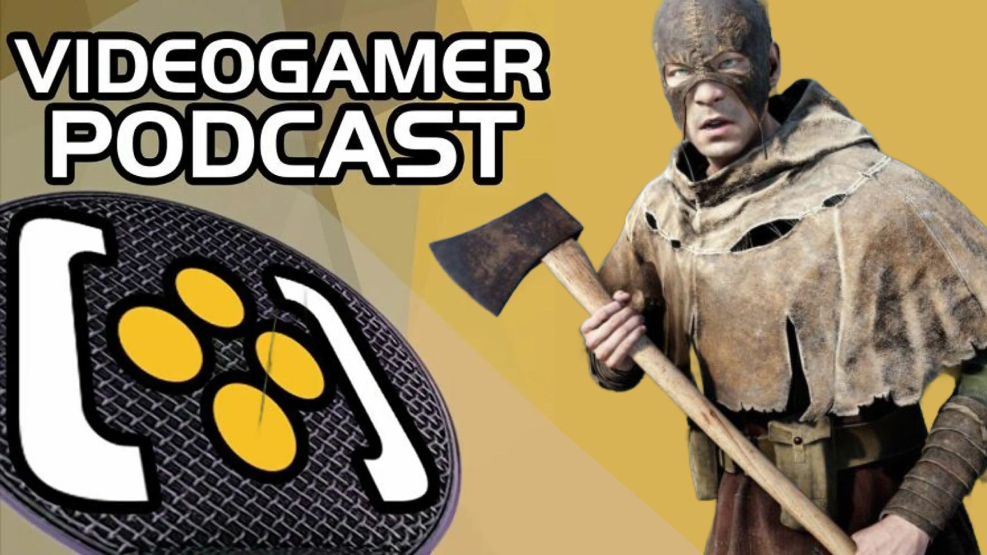VideoGamer Podcast template with the druid axe man from Atomfall keyart