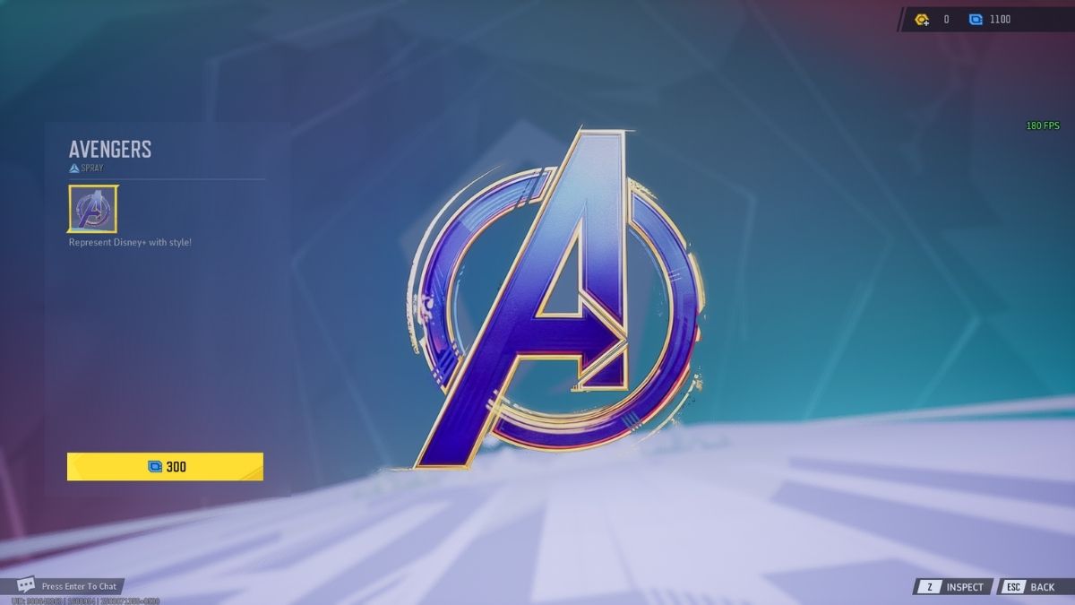 Avengers Spray Shop listing in Marvel Rivals