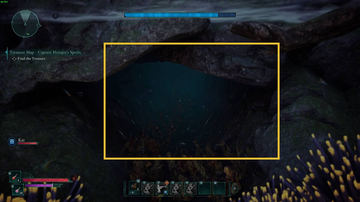 Avowed Captain Henqua's Spoils: underwater cave.