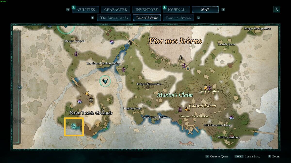 Avowed cartographer Emerald Stair: map.