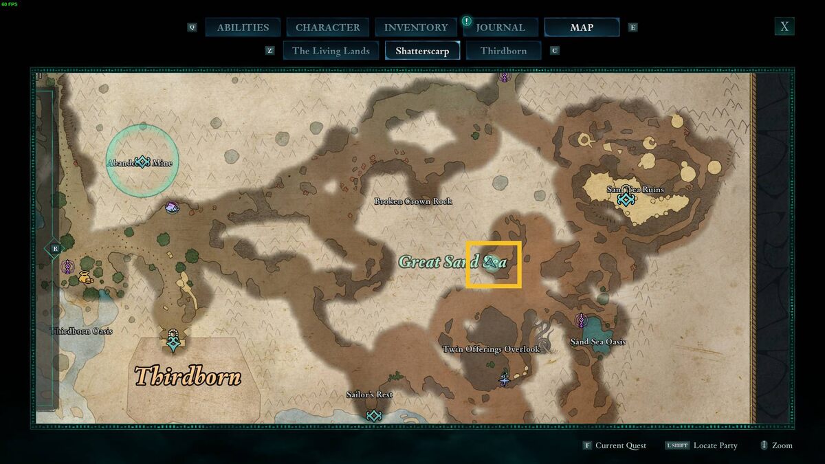 Avowed Dead Man's Mail treasure map: treasure map.