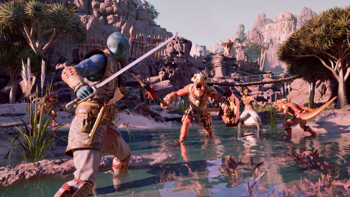Avowed Game Pass: fight scene.