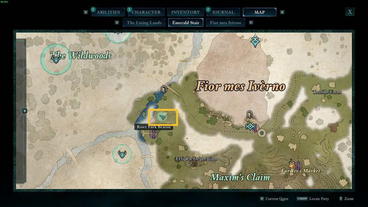 Avowed Painter's Regret treasure map: map.