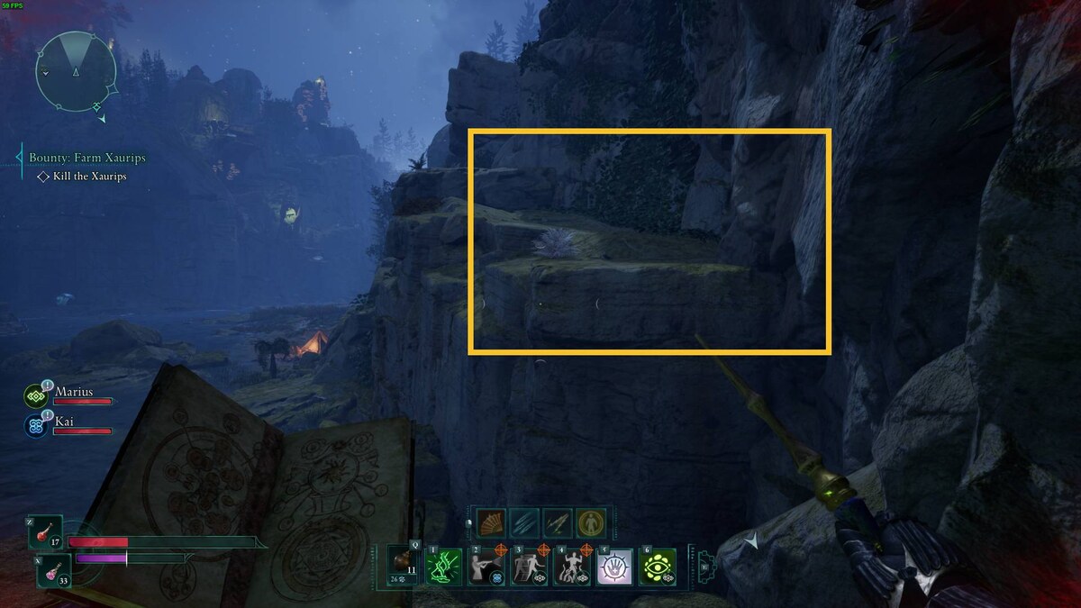 Avowed Painter's Regret treasure map: cliff.