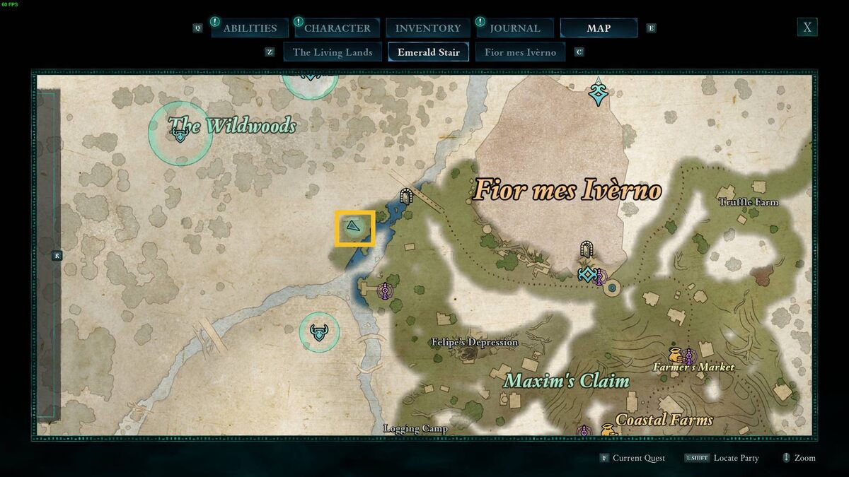 Avowed Painter's Regret treasure map: map.