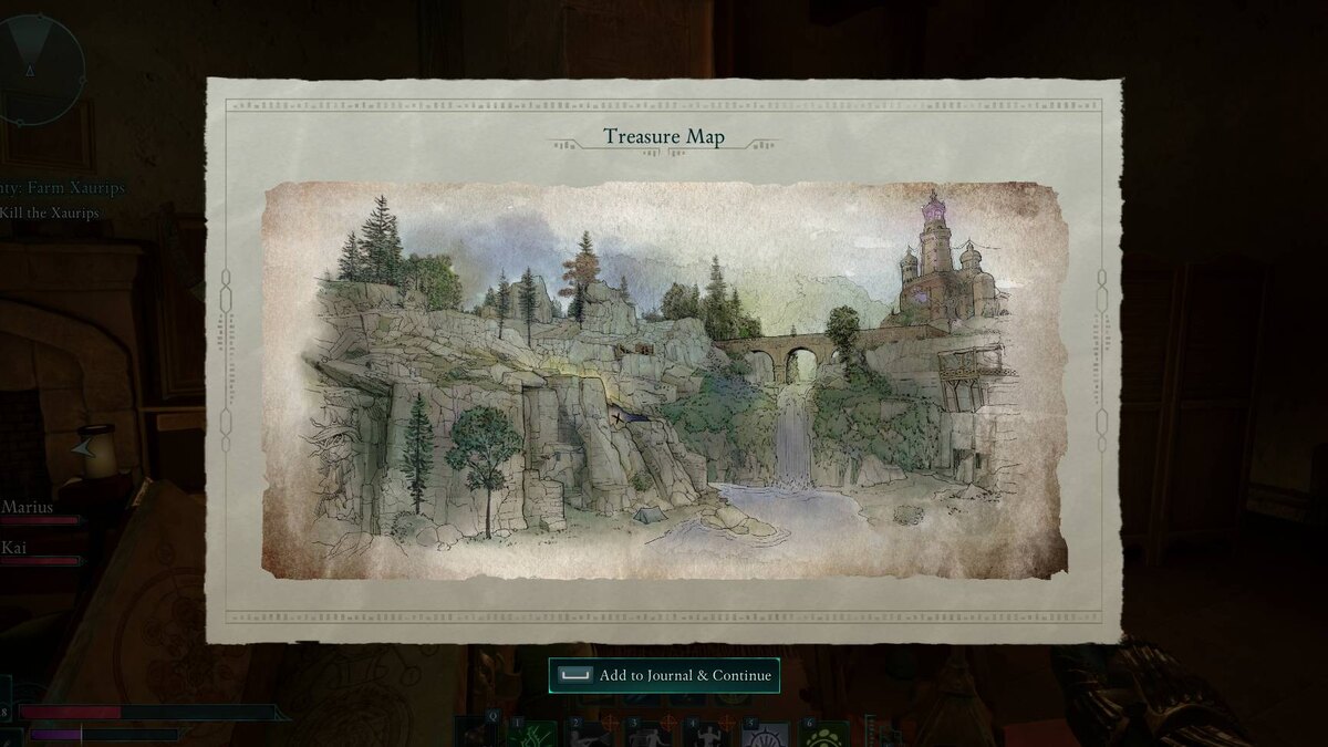 Avowed Painter's Regret treasure map: sketch.