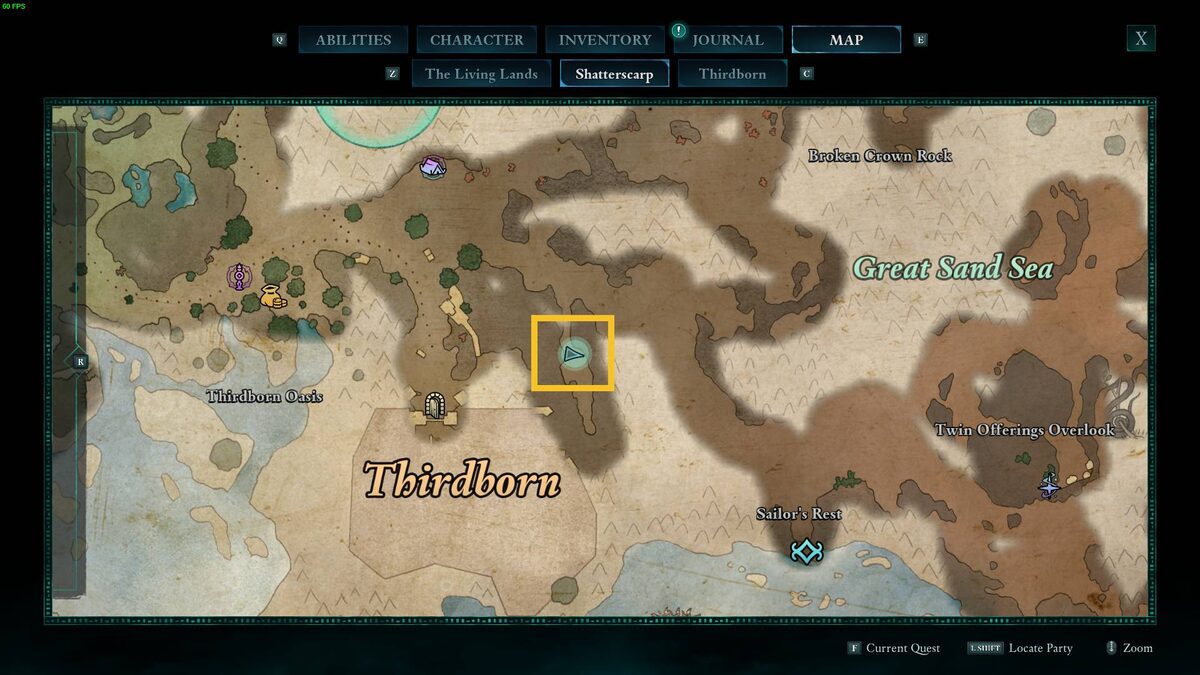 Avowed Seafarer's Boots treasure map: treasure map.