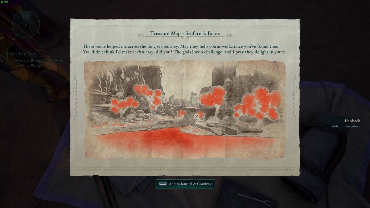 Avowed Seafarer's Boots treasure map: treasure map.