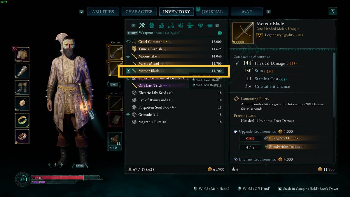 Avowed Starmetal Forged of Star-Stuff: Meteor Blade.