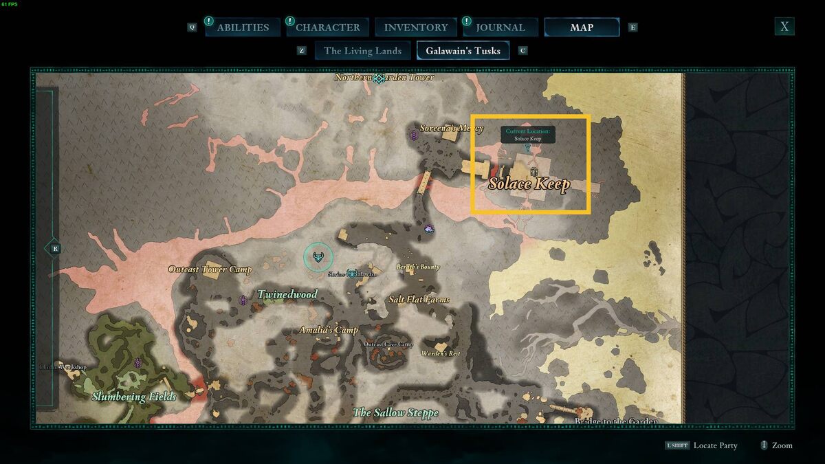 Avowed The Blade that Hungers treasure map: map.