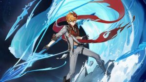 Genshin Impact - Childe (Tartaglia) splash art.