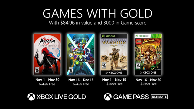 November’s Xbox Games With Gold include Full Spectrum Warrior & Lego Indiana Jones