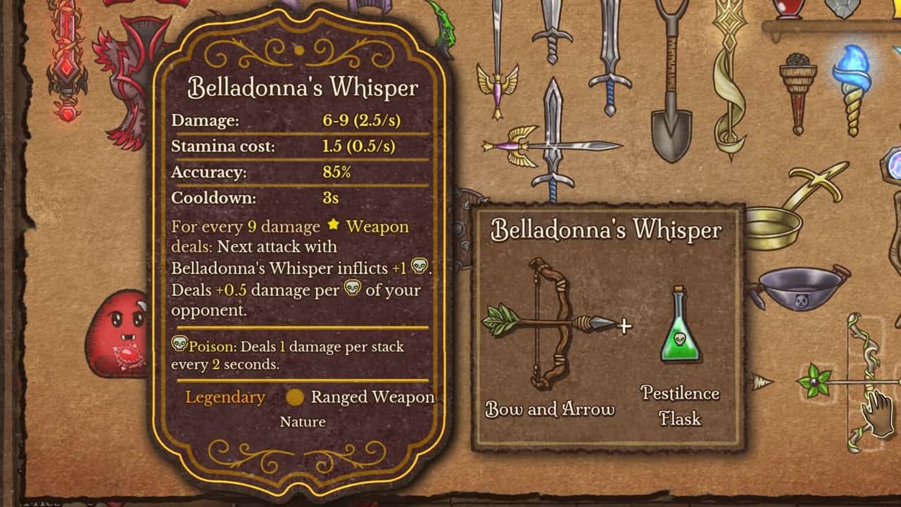 Backpack Battles recipes: An image of a recipe in the game.