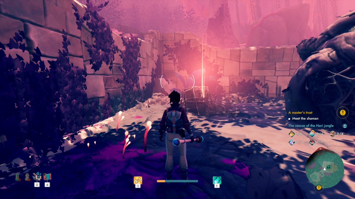 Creatures of Ava backpack pocket locations: Vic exploring Ava.