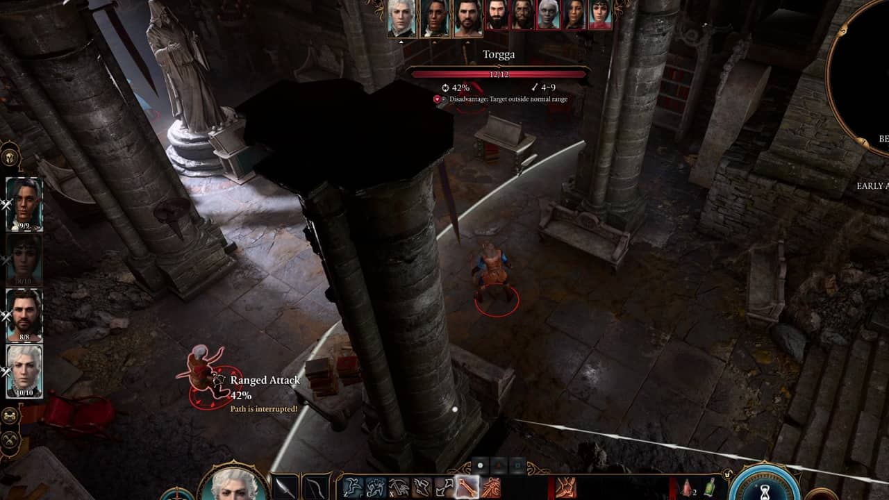 Baldur's Gate 3 Dank Crypt: A fight between the player's party and bandits in the bedchamber in the Dank Crypt.