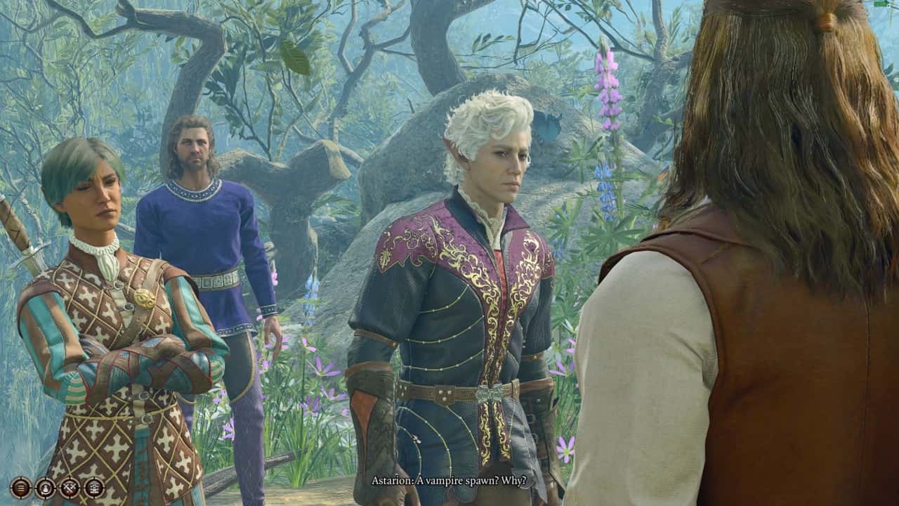Baldur's Gate 3 Gandrel: An image of a conversation between Astarion and Gandrel in the game.