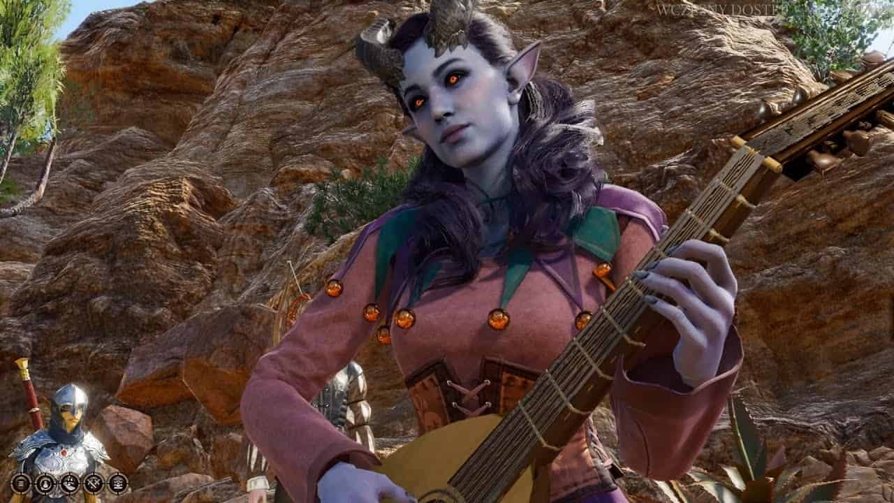 How long is Baldur's Gate 3: An image of a Drow Bard in the game.