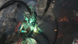 Baldur's Gate 3 legendary items: A character in Baldur's Gate 3 is wielding a legendary helmet.