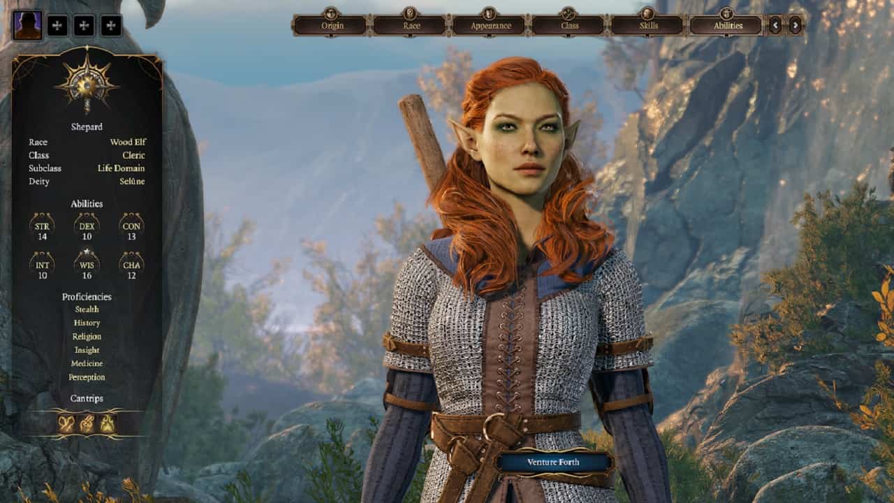 Baldur's Gate 3 Races: An image of a Elf character in the game.