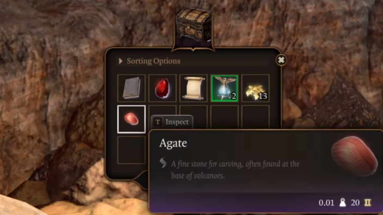 How to move the scuffed rock in Baldur’s Gate 3: The contents of the Ornate Chest underneath the scuffed rock.