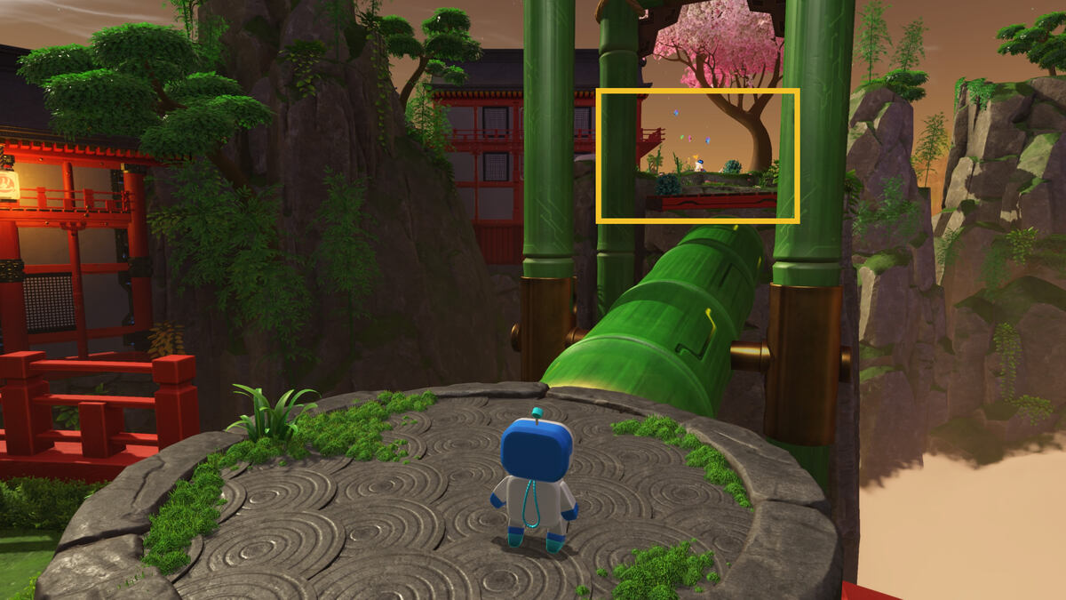 Astro Bot Slo-Mo Casino: Astro exploring the Bathhouse Battle level.
