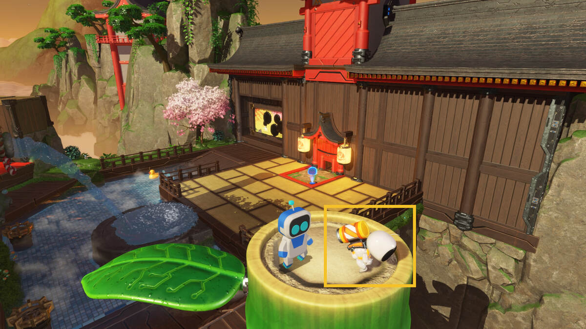 Astro Bot Slo-Mo Casino: Astro exploring the Bathhouse Battle level.